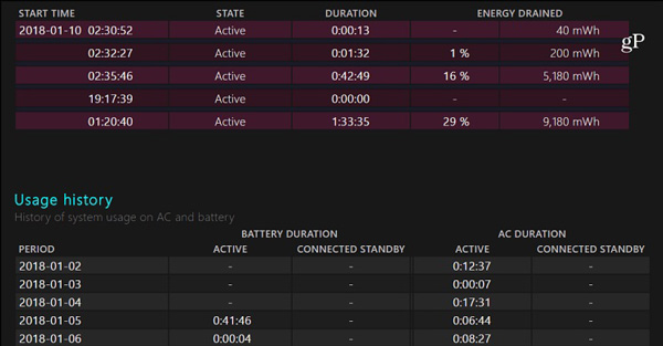 powercfg /batteryreport